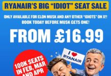 Ryanair загострює конфлікт з Ілоном Маском: запускає «розпродаж місць для великих ідіотів»